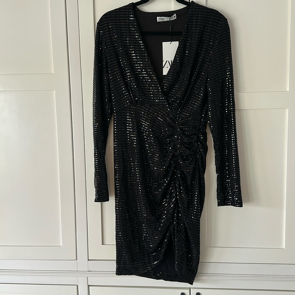 Black shiny Zara dress